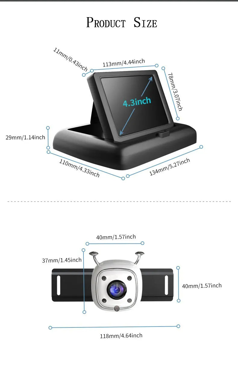 Baby Car Camera 1080P Video Recording and with IR Night Vision HD Night Vision, Support Front and Rear Car Camera