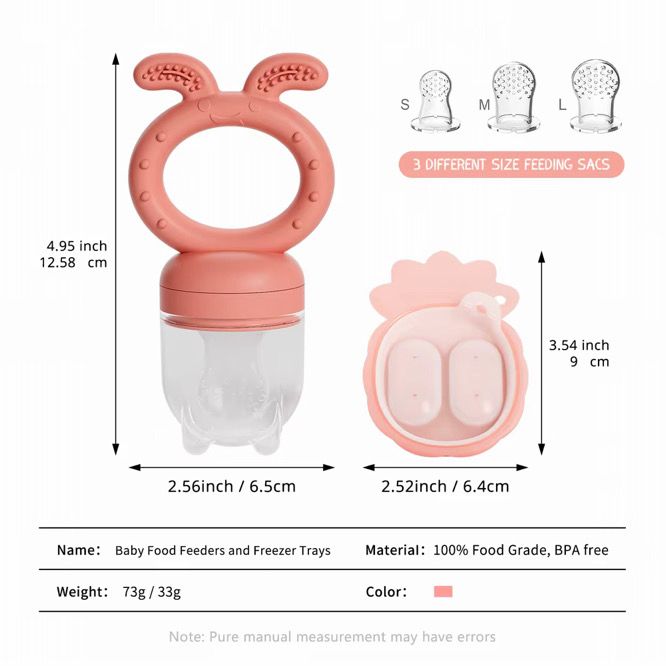Baby Fruit Food Feeder and Mini Frozen Snack Tray Combo
