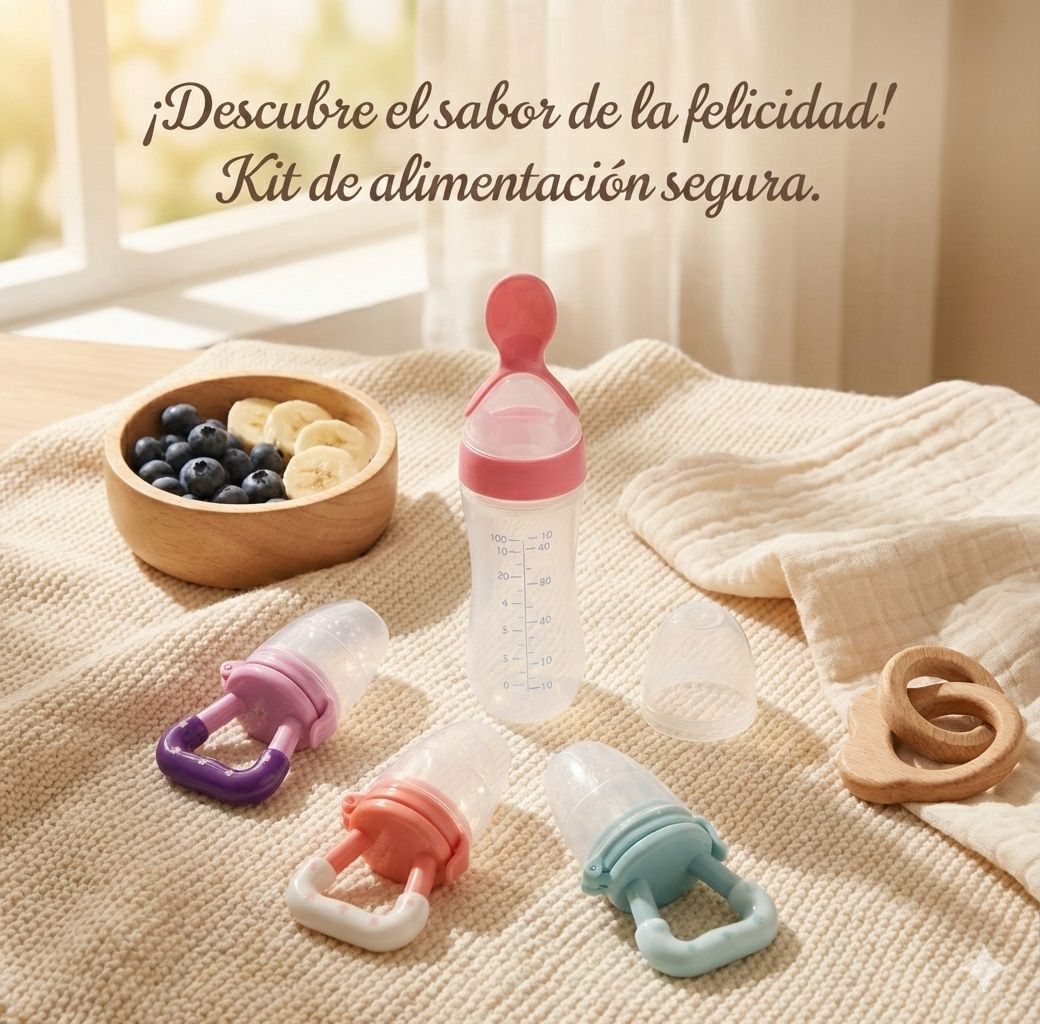 Silicone Baby Food Feeder & Pacifier Set for Teething Relief and Solids Introduction