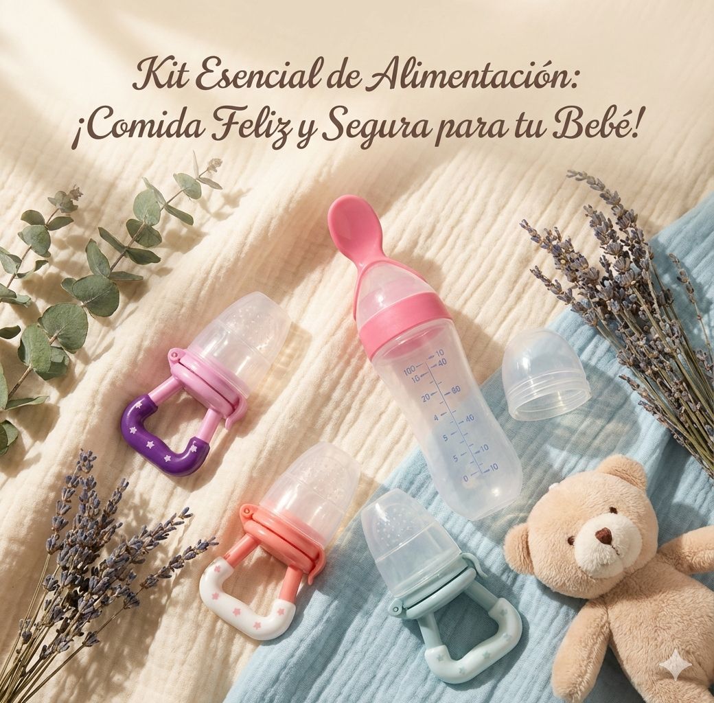 Silicone Baby Food Feeder & Pacifier Set for Teething Relief and Solids Introduction