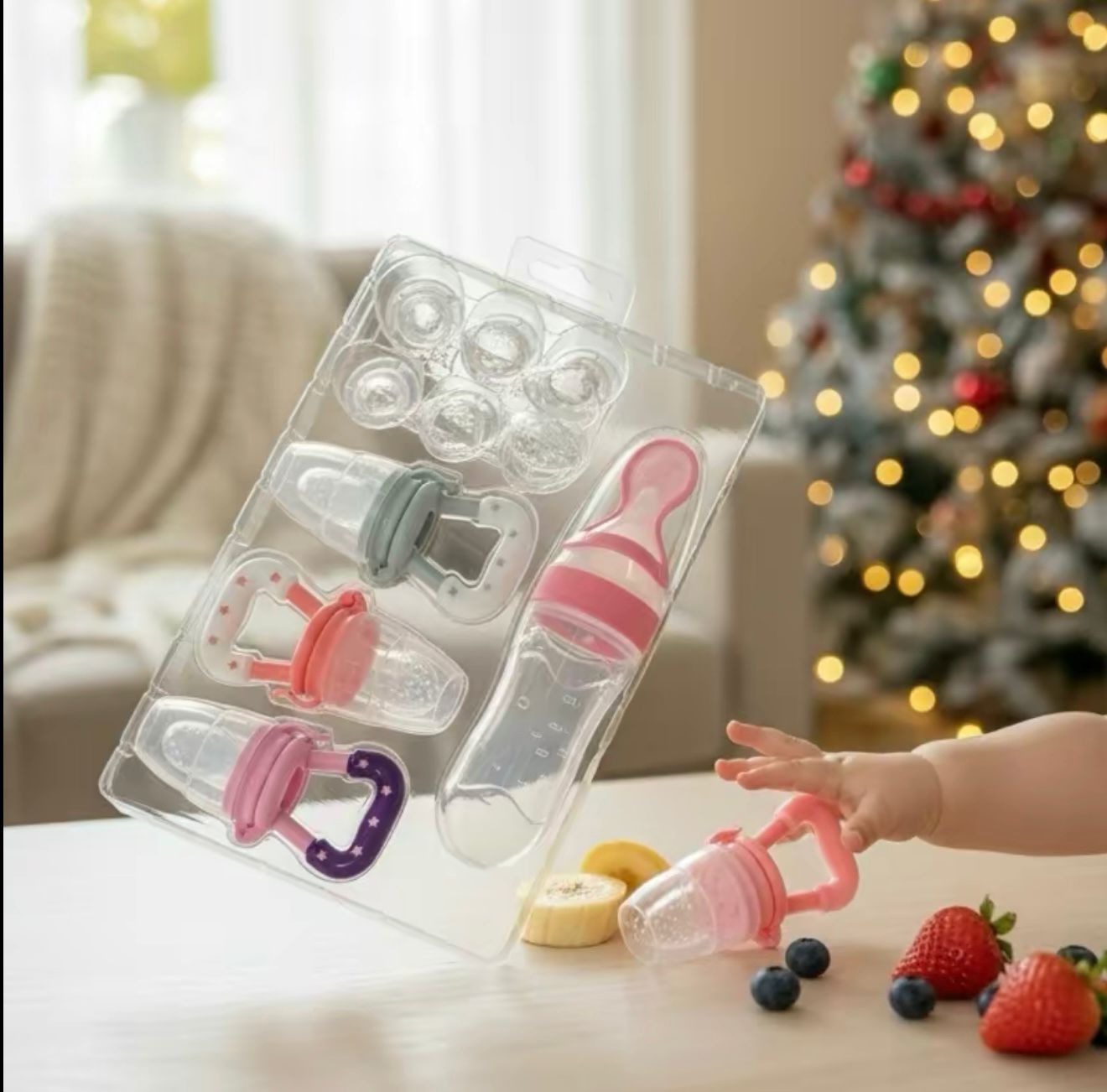 Silicone Baby Food Feeder & Pacifier Set for Teething Relief and Solids Introduction