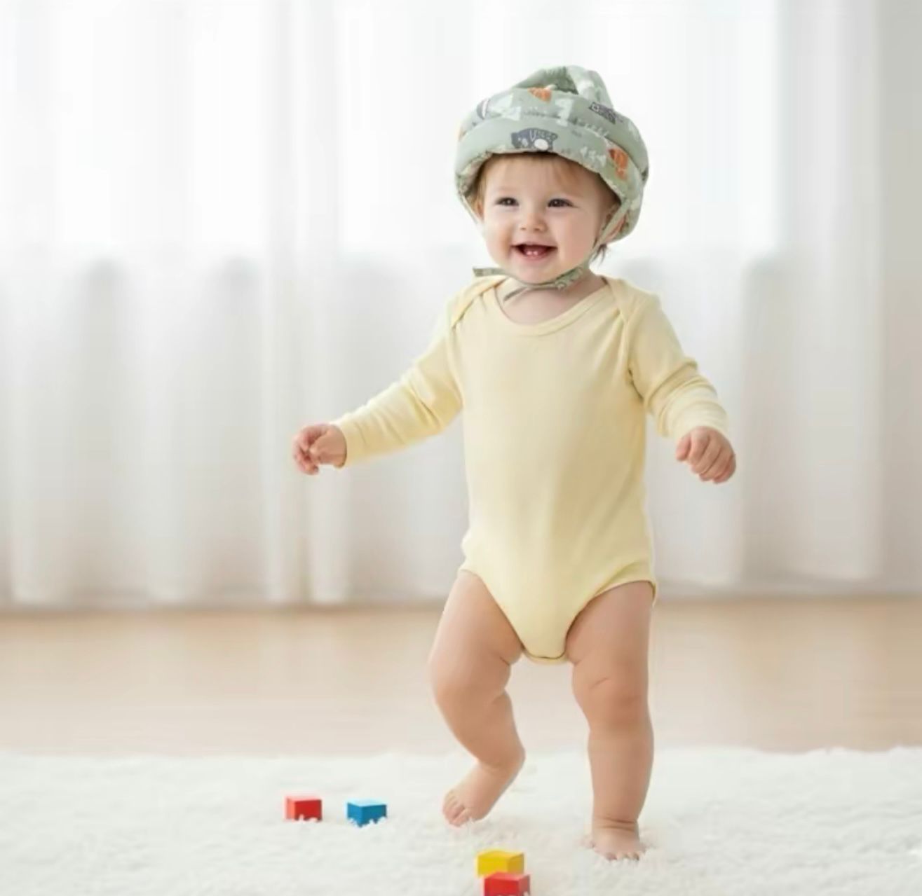 Adjustable Baby Safety Helmet: Soft Protective Head Guard for Walking & Crawling