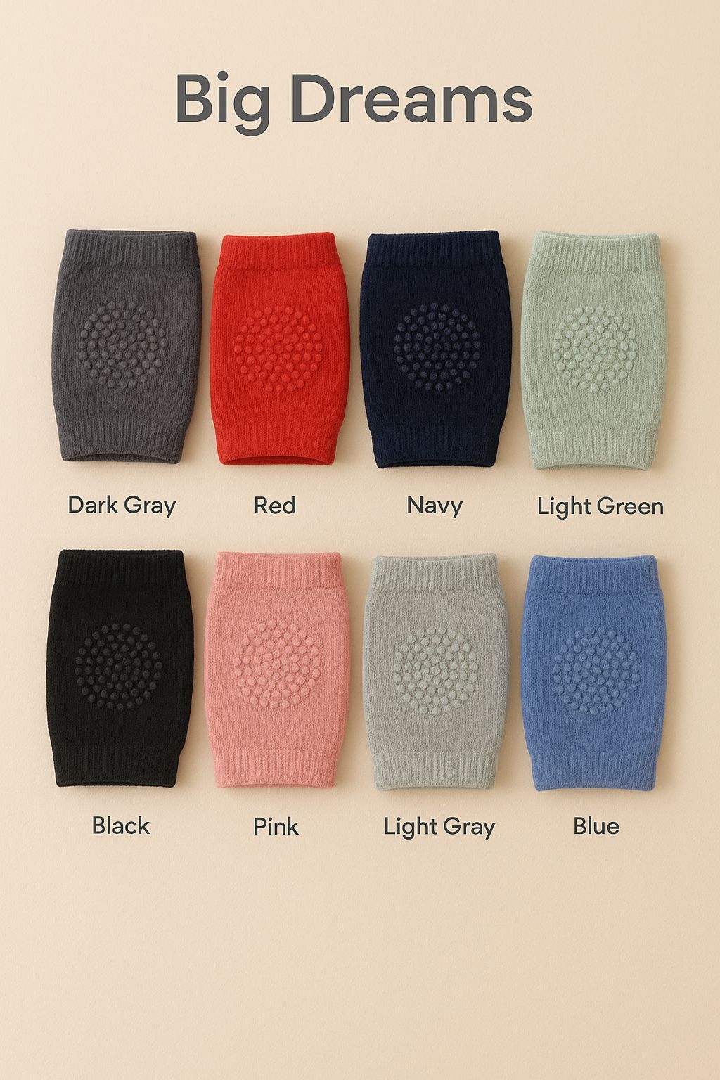 Pack x5 Big Dreams Soft Knee Pads for Crawling Babies- Anti-Slip Desing