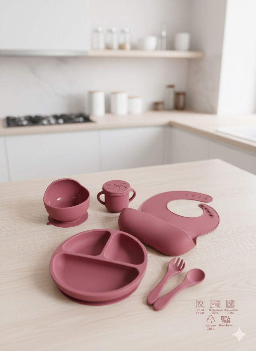 Complete Anti-Slip Suction Silicone Dinnerware Set for Toddlers (6-Piece)